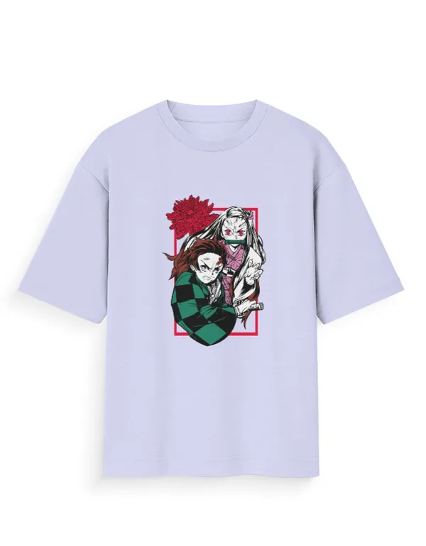 TANJIRO_KAMADO_&_NEZUKO_KAMADO_Unisex_Oversized_Anime_Graphic_T-Shirt