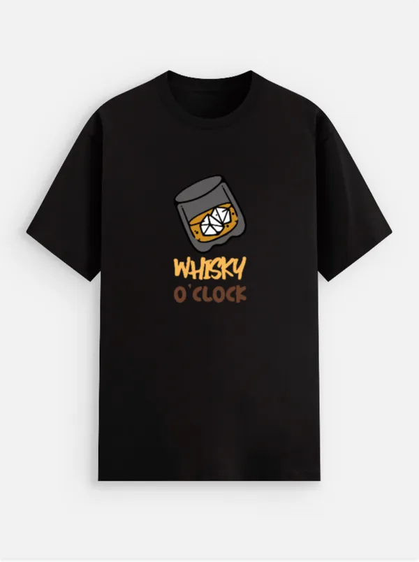 Whisky_O'Clock_Cotton_Round_Neck_Graphic_Print_T-Shirt