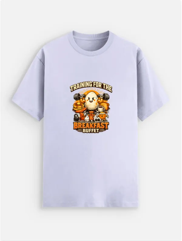 Breakfast_Buffet_Cotton_Graphic_Print_Round_Neck_T-Shirt