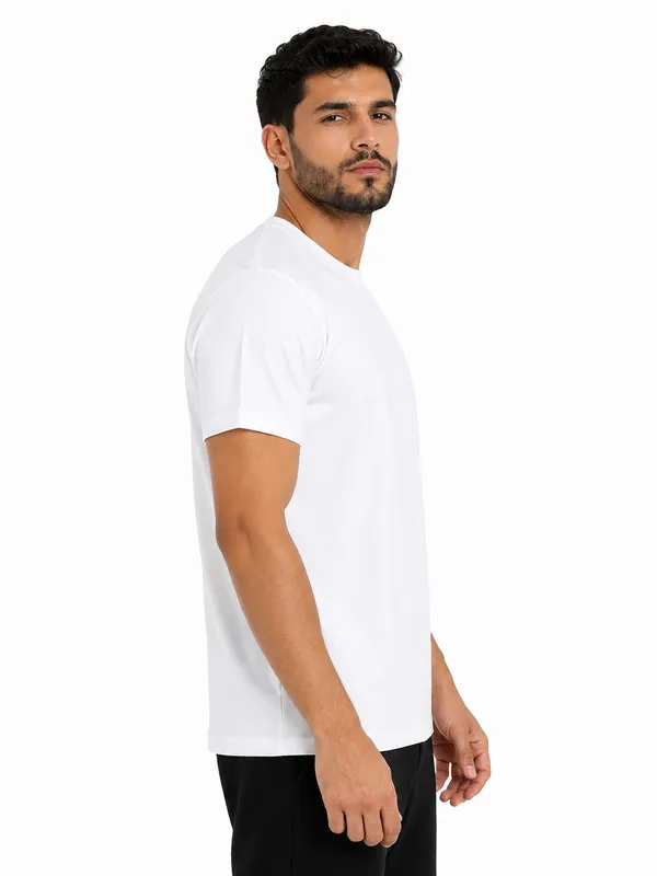 Unisex_Plain_Cotton_Blend_Round_Neck_T-Shirt