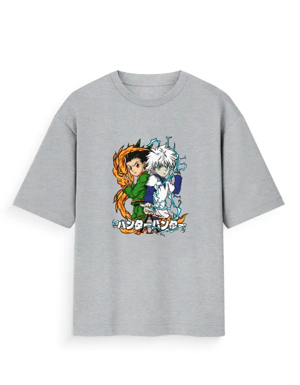 GON_FREECSS_&_KILLUA_ZOLDYCK_Unisex_Oversized_Anime_Graphic_T-Shirt