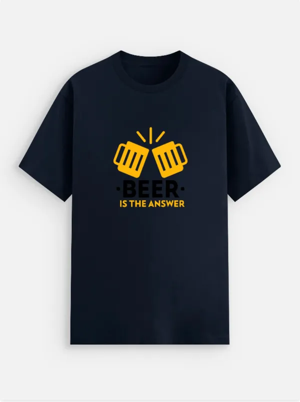 Beer_Is_The_Answer_Cotton_Graphic_Print_Round_Neck_T-Shirt