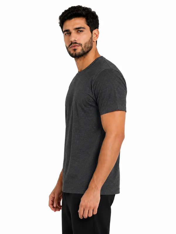 Unisex_Plain_Cotton_Blend_Round_Neck_T-Shirt