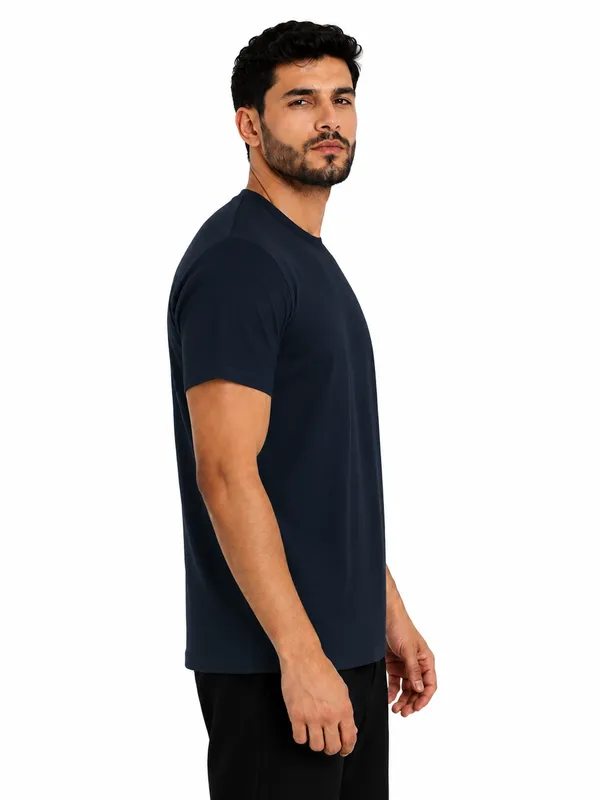 Unisex_Plain_Cotton_Blend_Round_Neck_T-Shirt