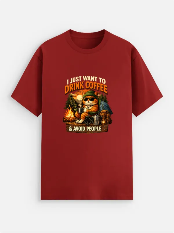 Drink_Coffee__Cotton_Graphic_Print_Round_Neck_T-Shirt