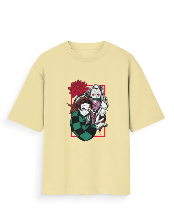 TANJIRO_KAMADO_&_NEZUKO_KAMADO_Unisex_Oversized_Anime_Graphic_T-Shirt