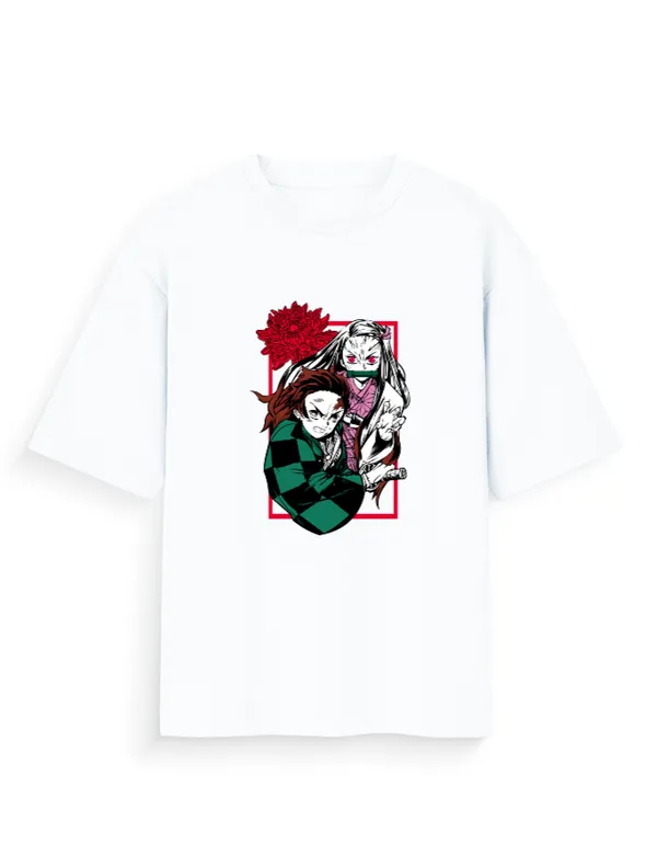 TANJIRO_KAMADO_&_NEZUKO_KAMADO_Unisex_Oversized_Anime_Graphic_T-Shirt