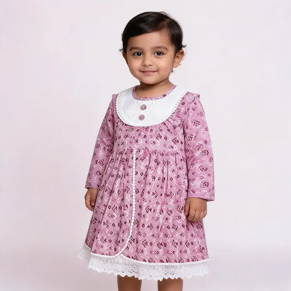 Pink_Printed_Cotton_Frock_With_Lace_Trim_For_Baby_Girls