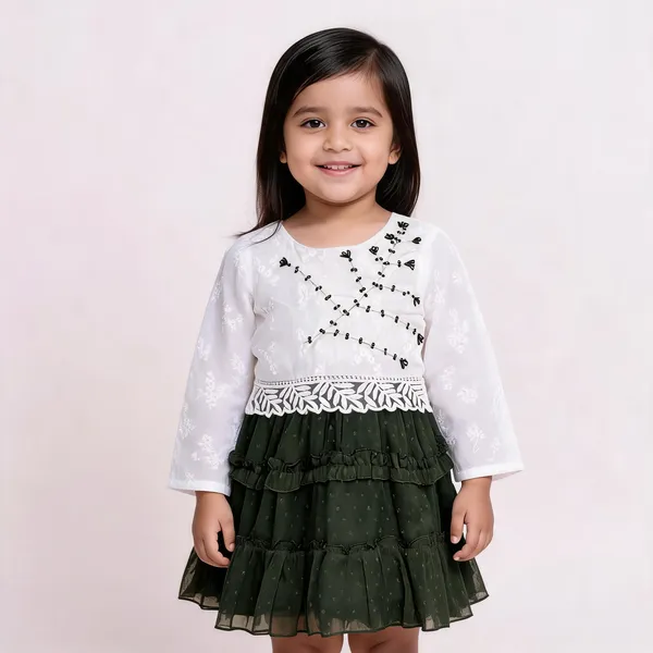 White_Green_Embroidered_Full_Sleeve_Baby_Girl_Dress