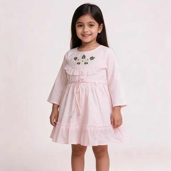Pink_Cotton_Floral_Embroidered_Frock_For_Baby_Girls