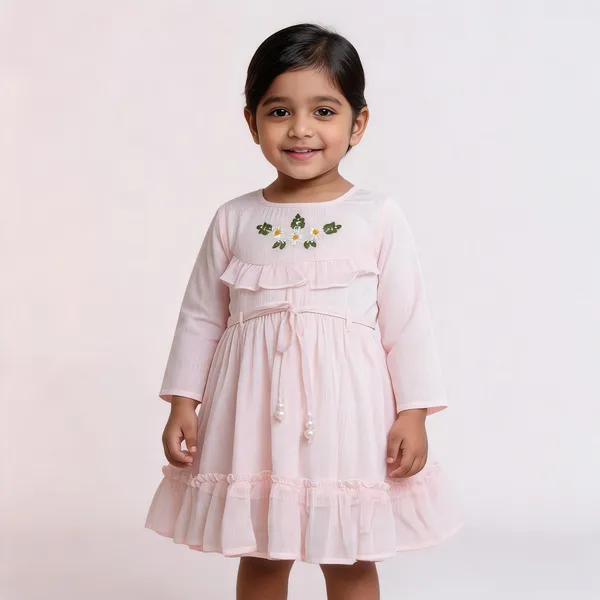Pink_Cotton_Floral_Embroidered_Frock_For_Baby_Girls