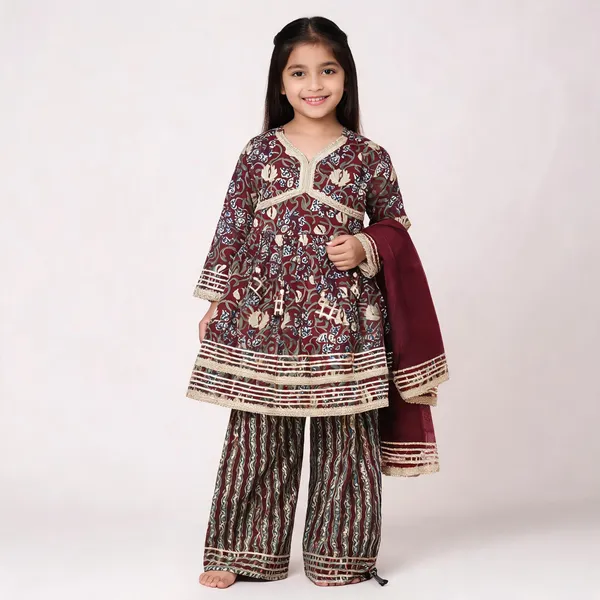 Maroon_Printed_Ethnic_Sharara_Set_For_Girls