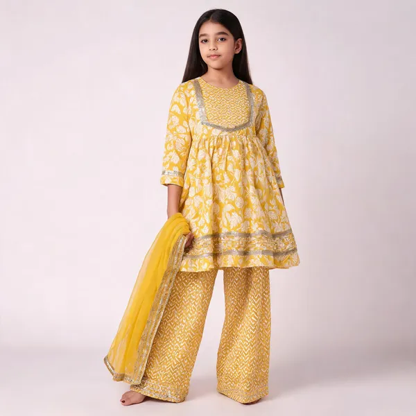 Yellow_Printed_Sharara_Set_For_Girls