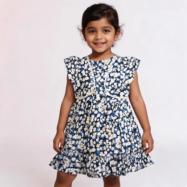 Blue_Floral_Print_Cotton_Frock_For_Baby_Girls