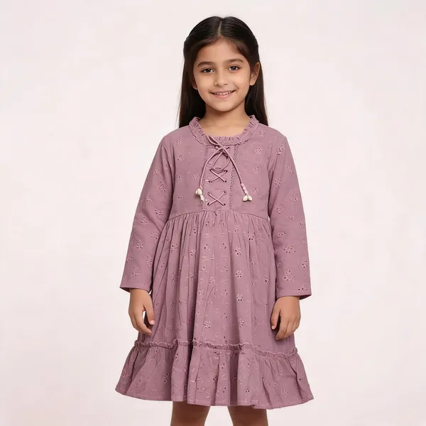Mauve_Cotton_Ruffled_Full_Sleeve_Dress_For_Girls