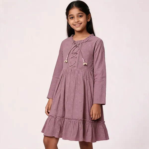 Mauve_Cotton_Ruffled_Full_Sleeve_Dress_For_Girls