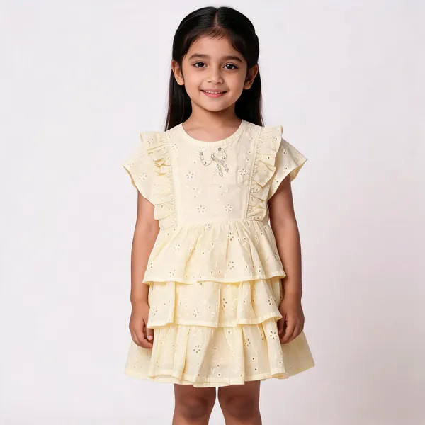 Yellow_Cotton_Ruffled_Tiered_Baby_Girls_Dress
