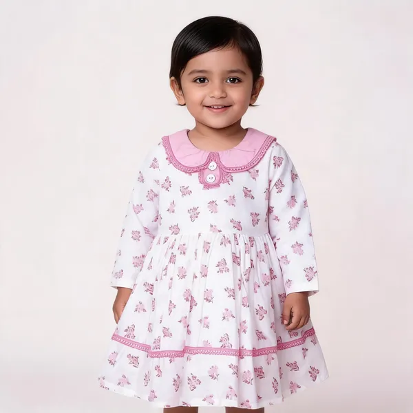 White_Cotton_Floral_Print_Frock_Dress_For_Baby_Girls