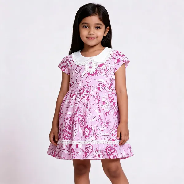 Pink_Cotton_Floral_Print_Peter_Pan_Collar_Baby_Dress