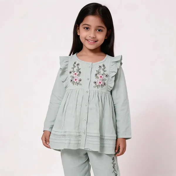 Mint_Green_Cotton_Floral_Embroidered_Cord_Set_For_Baby_Girls