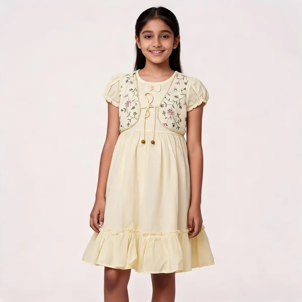 Yellow_Floral_Embroidered_Fit_And_Flare_Dress_For_Girls