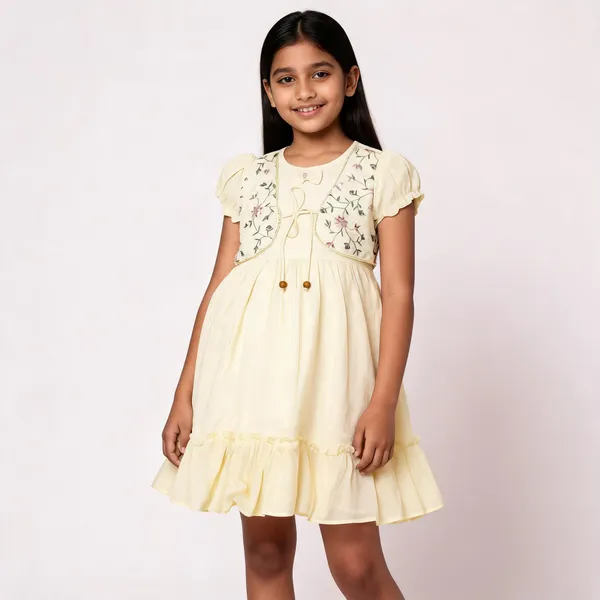 Yellow_Floral_Embroidered_Fit_And_Flare_Dress_For_Girls
