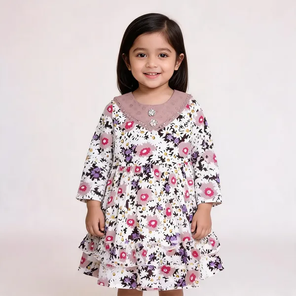 White_Floral_Print_Full_Sleeve_Frock_For_Baby_Girls