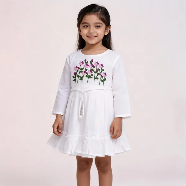 White_Linen_Floral_Embroidered_Frock_For_Baby_Girls
