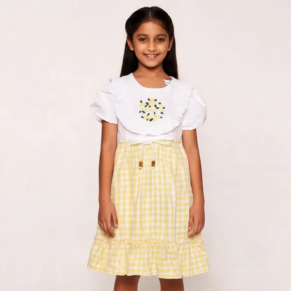 Yellow_Cotton_Checkered_Fit_And_Flare_Dress_For_Girls