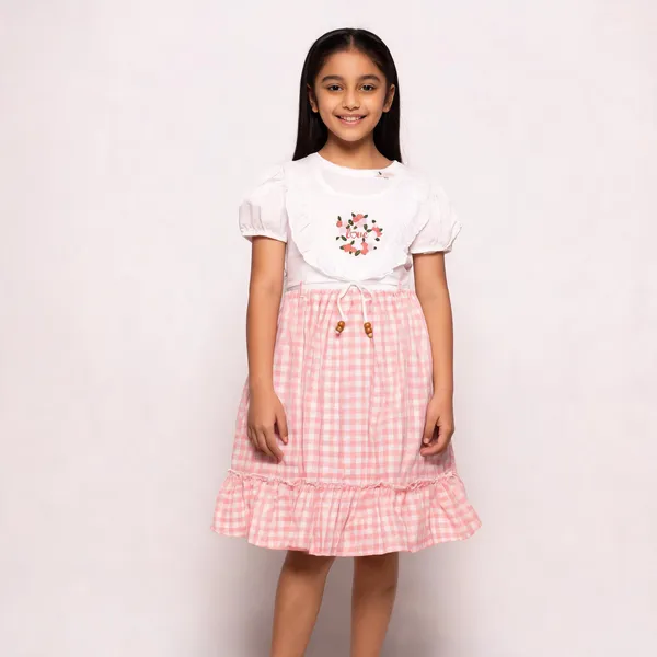 White_Pink_Cotton_Checkered_Frock_For_Girls
