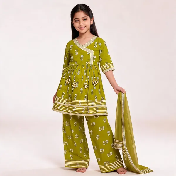 Mehendi_Green_Printed_Sharara_Set_For_Girls