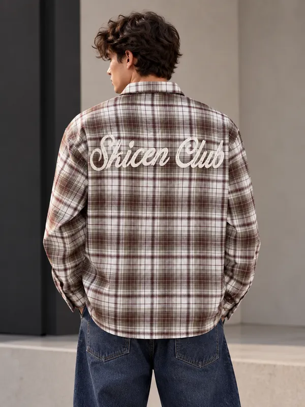 Plaid_Text_Shirt(Brown_white)