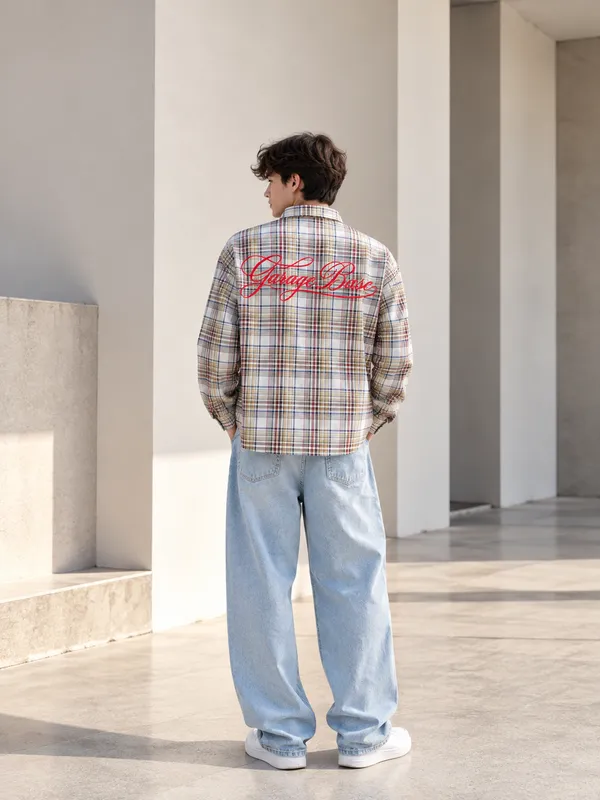 Plaid_Text_Shirt(Off_White)