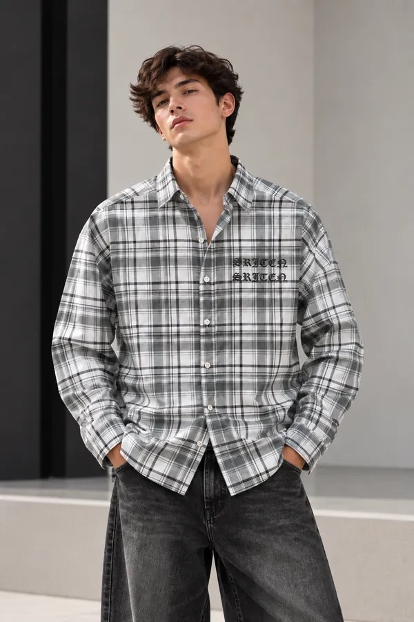 Plaid_Text_Shirt_(White_Black)