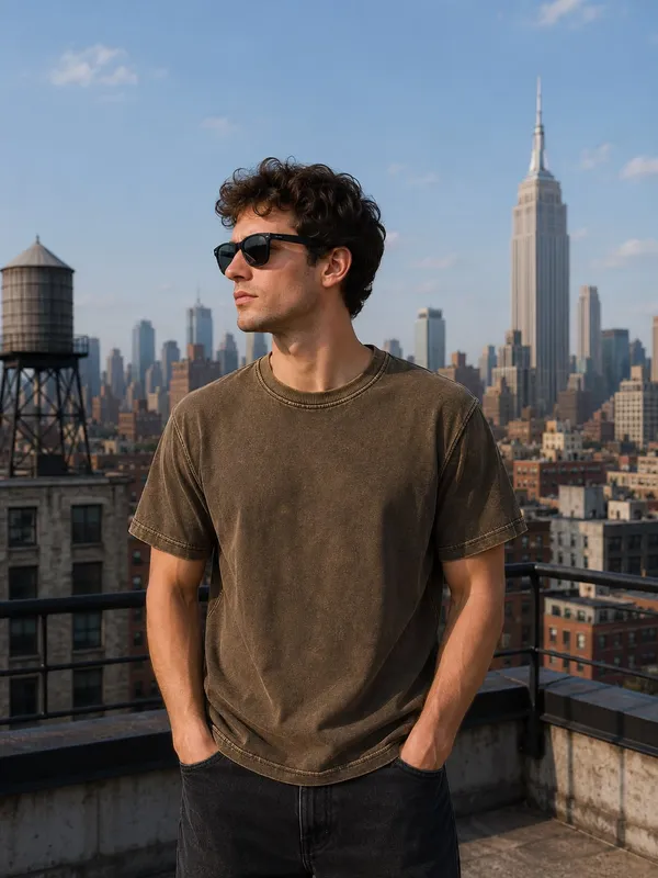 Denim_Wash_Plain_Tshirt(Brown)