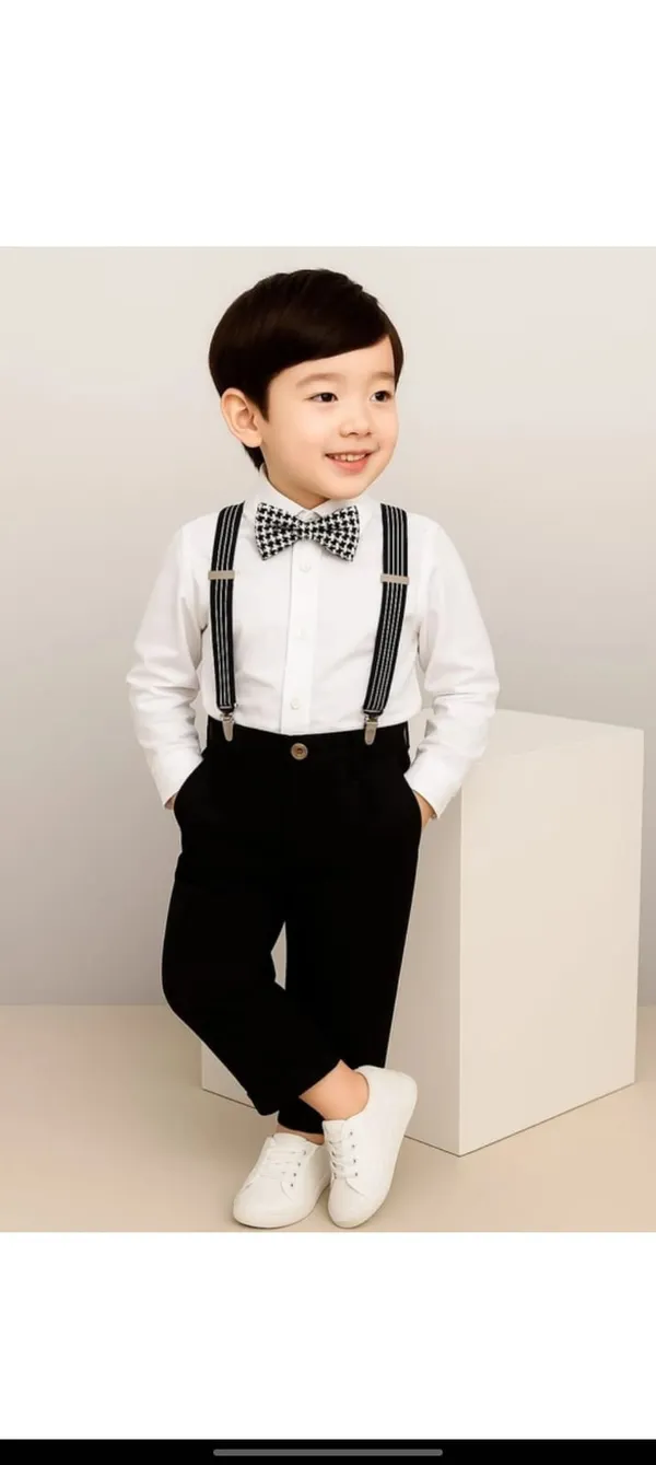White_And_Black_Cotton_Shirt_Trouser_Suspender_Bow_Tie_Set_For_Boys