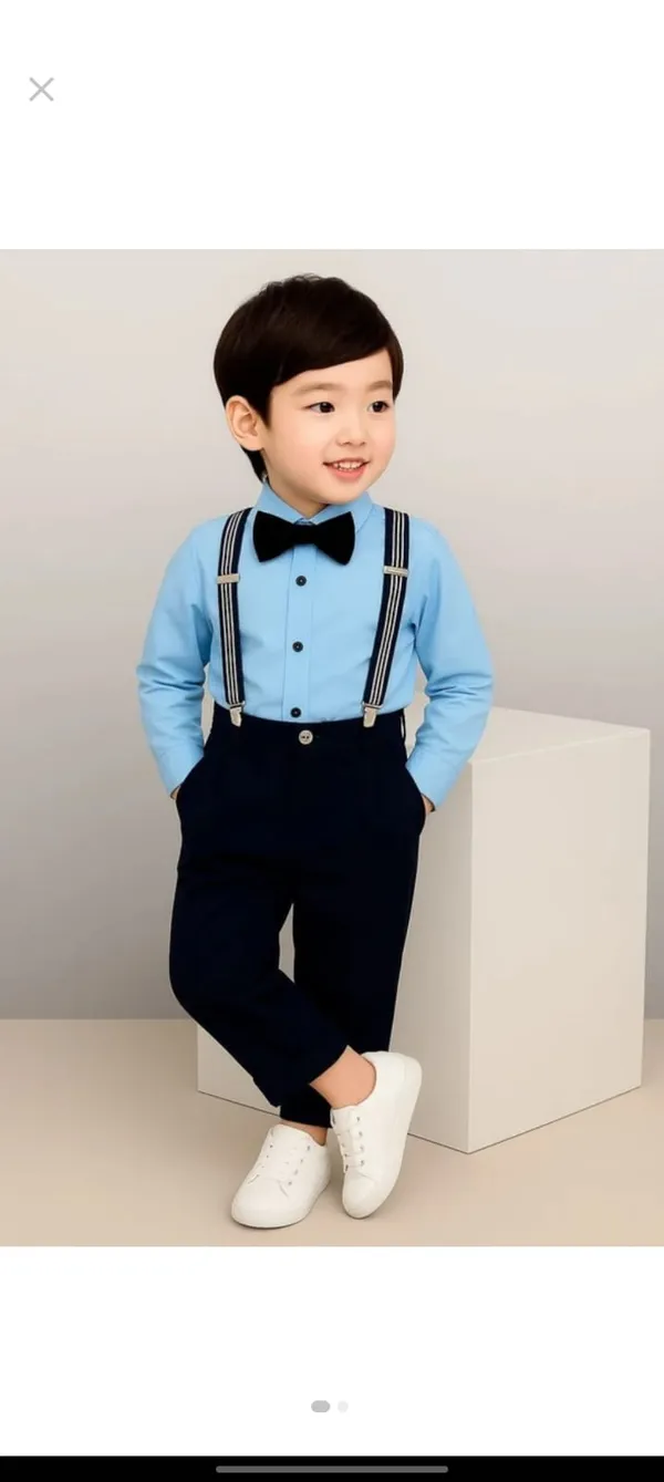 Blue_And_Black_Cotton_Formal_Shirt_Trouser_Set_For_Boys