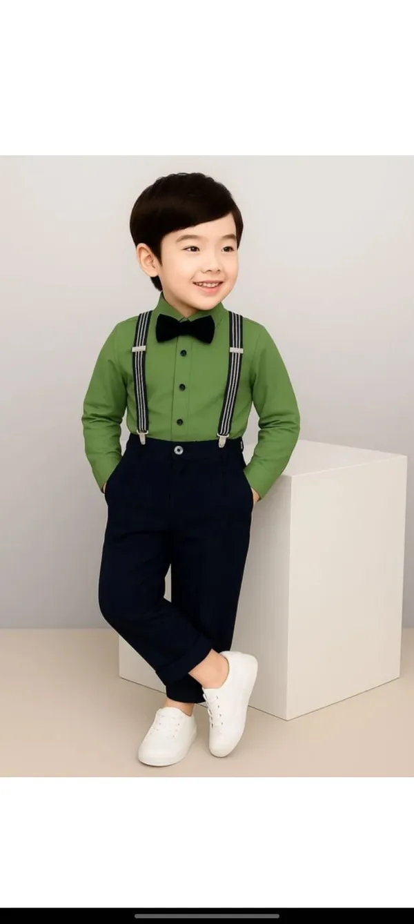 Green_And_Black_Cotton_Shirt_Trouser_Suspender_Bow_Tie_Set_For_Boys