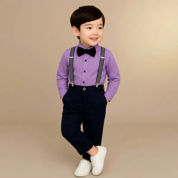 Purple_And_Black_Cotton_Shirt_Trouser_Suspender_Bow_Tie_Set_For_Boys