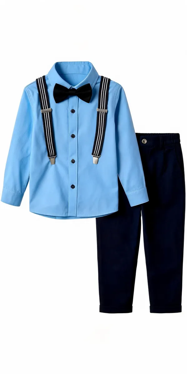 Blue_And_Black_Cotton_Formal_Shirt_Trouser_Set_For_Boys