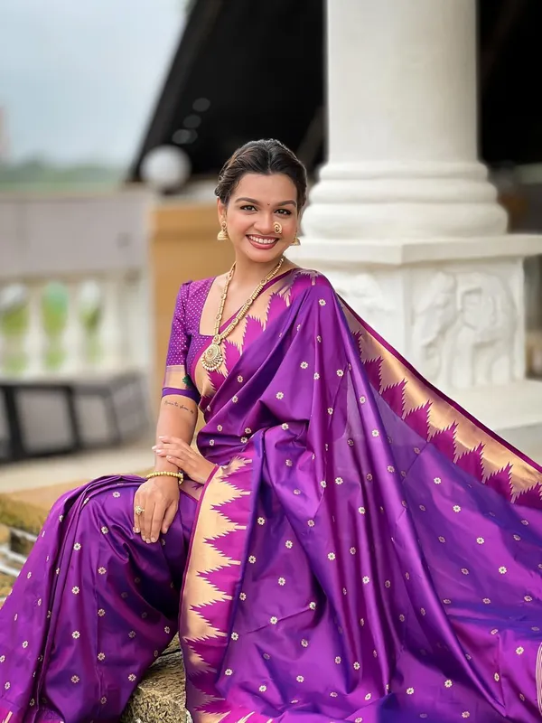 WoMensilk_Blend_Paithani_Saree_With_Unstitched_Blouse_Piece