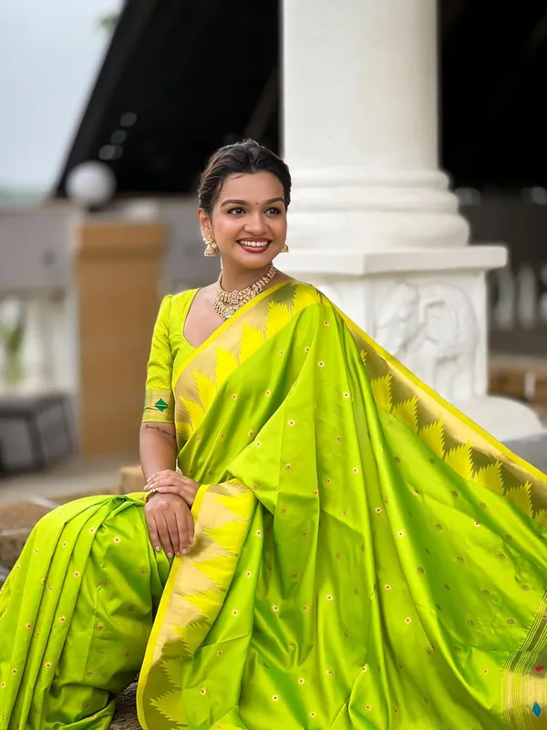 WoMensilk_Blend_Paithani_Saree_With_Unstitched_Blouse_Piece