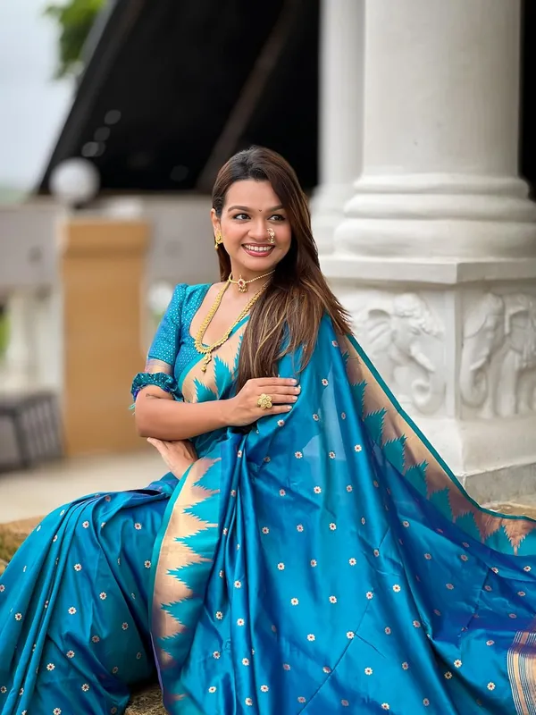 WoMensilk_Blend_Paithani_Saree_With_Blouse_Piece