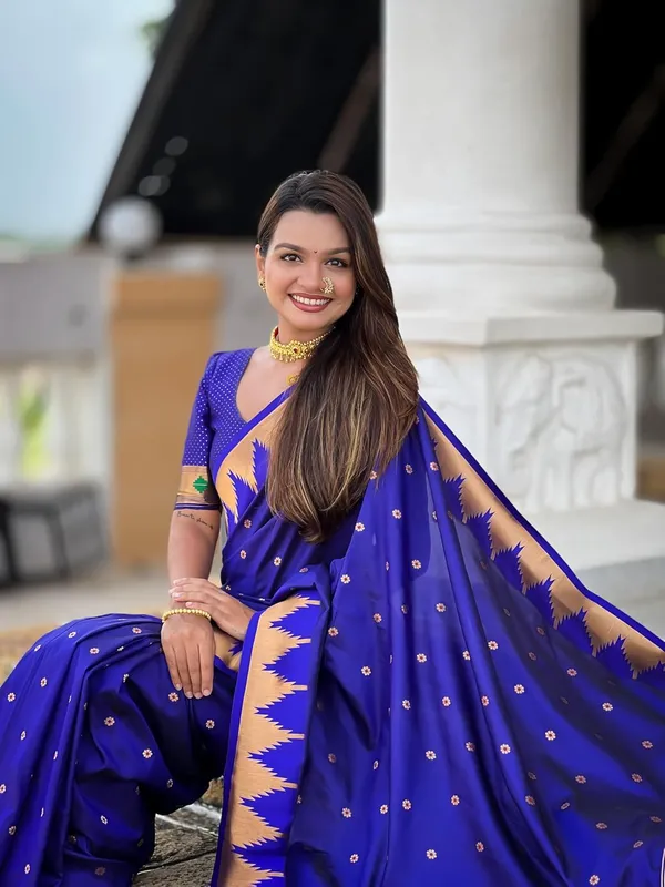 WoMensilk_Blend_Paithani_Saree_With_Unstitched_Blouse_Piece