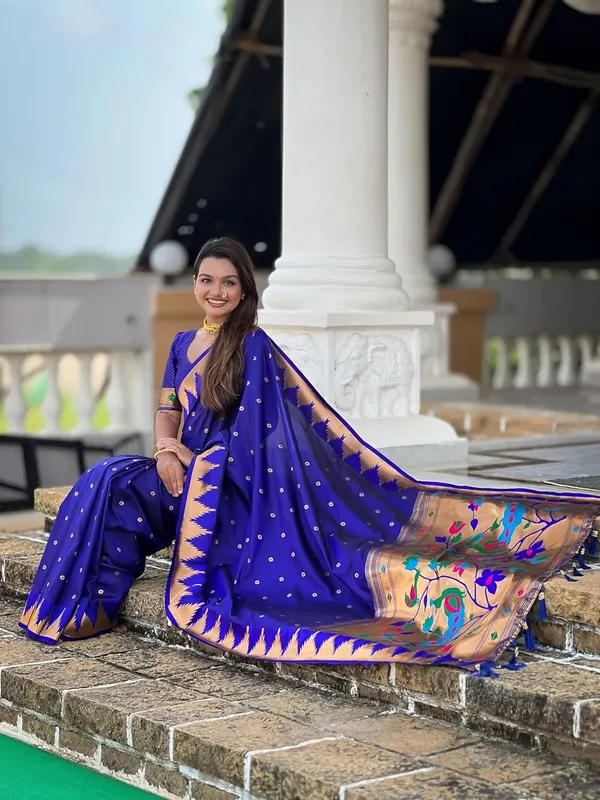 WoMensilk_Blend_Paithani_Saree_With_Unstitched_Blouse_Piece
