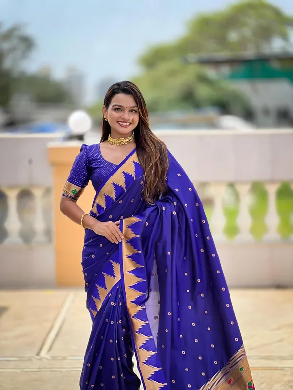 WoMensilk_Blend_Paithani_Saree_With_Unstitched_Blouse_Piece