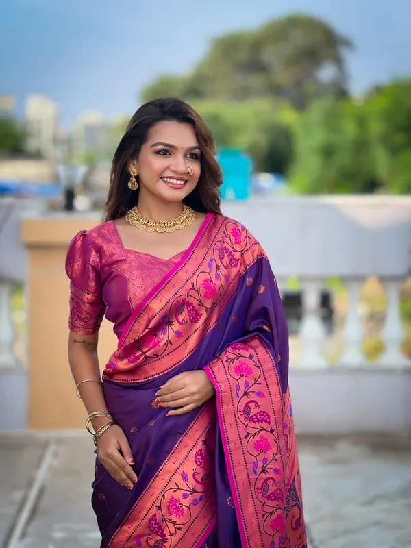 Kanjivaram_Paithani_Silk_Saree_With_Blouse_Piece