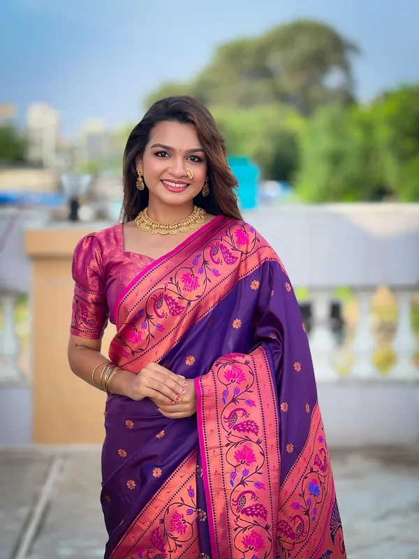 Kanjivaram_Paithani_Silk_Saree_With_Blouse_Piece