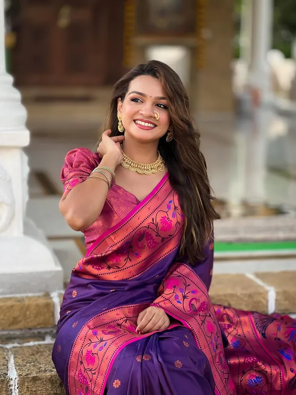 Kanjivaram_Paithani_Silk_Saree_With_Blouse_Piece
