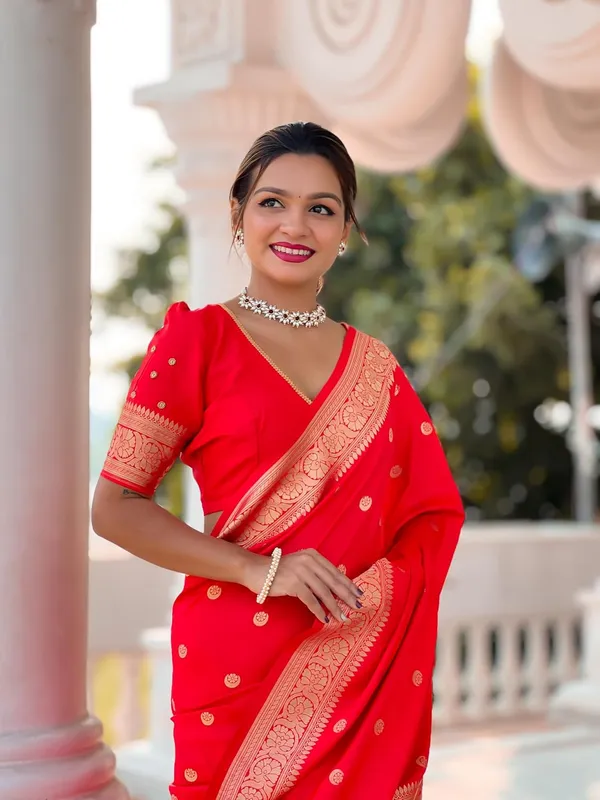 Women_Lichi_Silk_Kanjivaram_Saree_With_Blouse_Piece